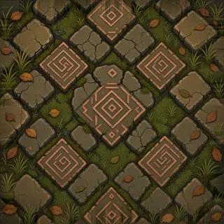 overgrown rough stone floor