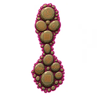 spilled pebbles, elongated arrangement