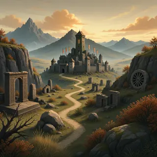 distant stronghold at daybreak