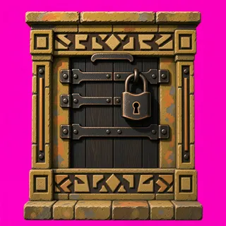 door locked, weathered