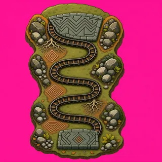 wheel tracks, elongated arrangement