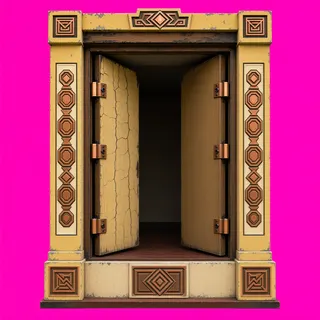 door open, damaged
