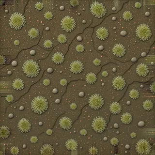 lichen-speckled bank sediment