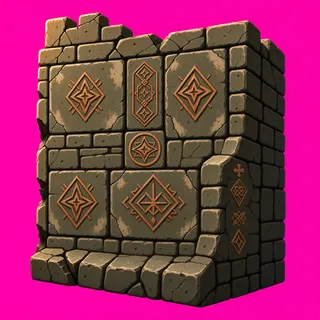 weathered stone wall section