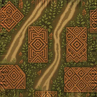 overgrown earthen floor