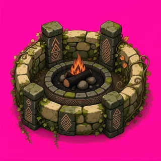 overgrown campfire ring