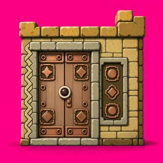 door closed, intact