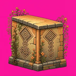 wall outer corner, overgrown
