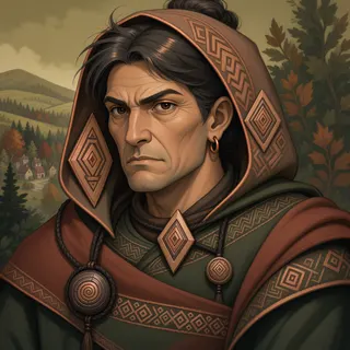 original adult merchant, determined expression