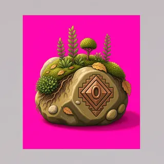overgrown small rock