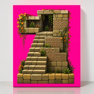stairs upward, overgrown