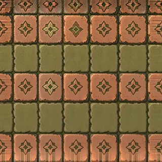 dust-covered dusty tiled floor