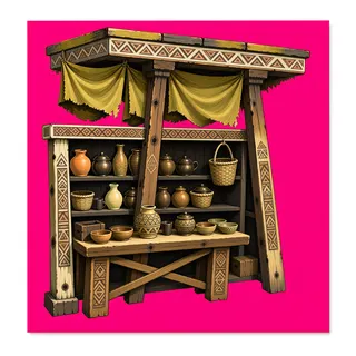damaged market stall