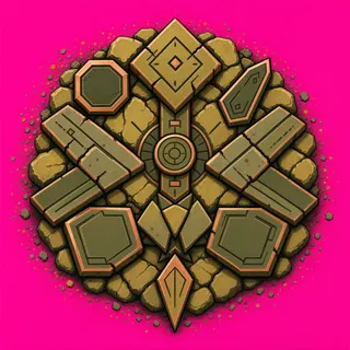scattered grit, clustered arrangement