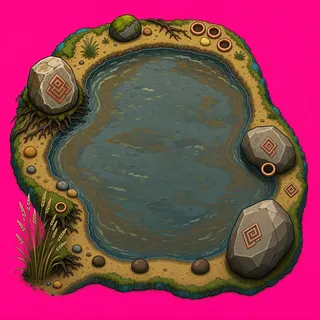 shallow puddle, sparse arrangement