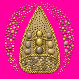 spilled pebbles, elongated arrangement