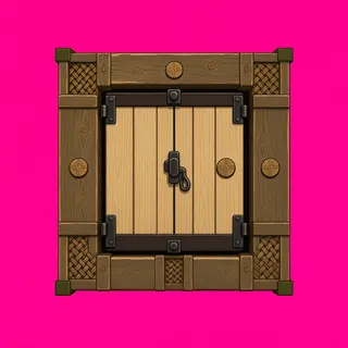 door closed, intact