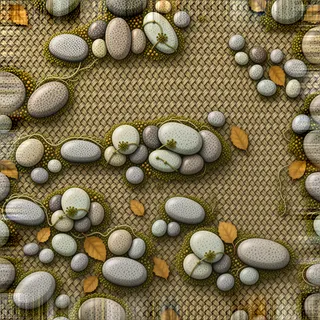 overgrown river pebbles
