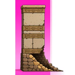 wall isolated pillar, damaged