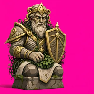overgrown statue