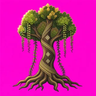 overgrown standing tree