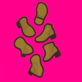 footprints, irregular arrangement