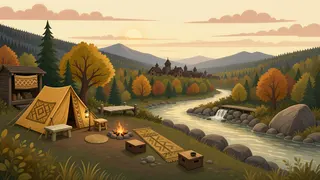 quiet camp at dusk