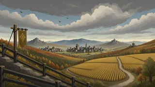 border overlook at stormy midday