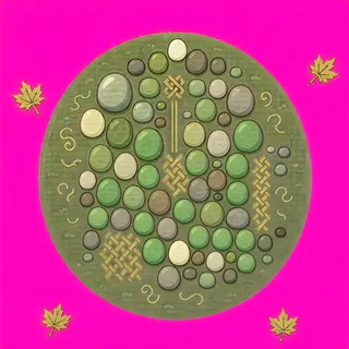 spilled pebbles, dense arrangement