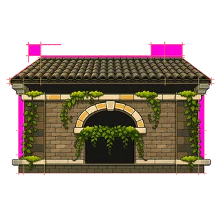 roof edge, overgrown