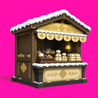 frosted market stall