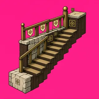 stairs upward, weathered