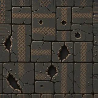 damaged rough stone floor