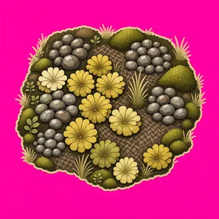 lichen patch, dense arrangement