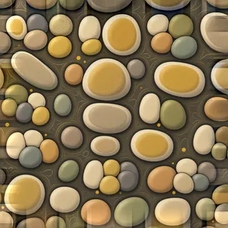 weathered river pebbles