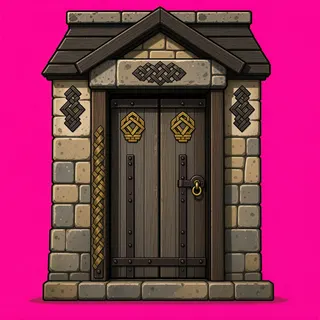 door closed, weathered