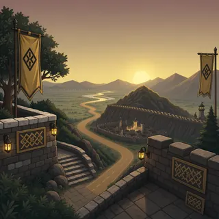 border overlook at dusk
