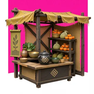 damaged market stall