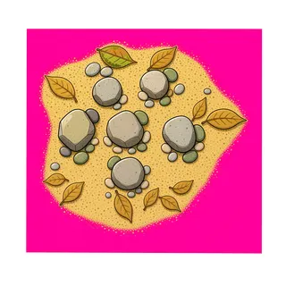 sand scatter, sparse arrangement