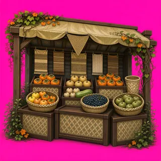 overgrown market stall
