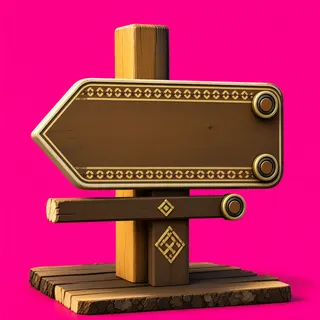weathered wayfinding sign without text