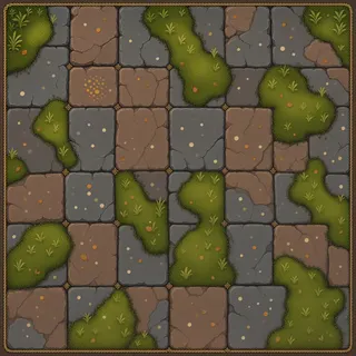overgrown flat paving
