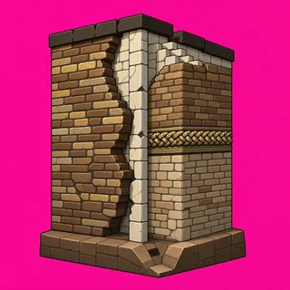 wall outer corner, damaged