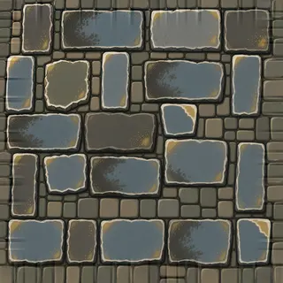 damp worn cobbles