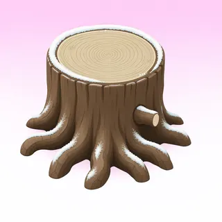 frosted tree stump