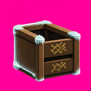 frosted wooden crate