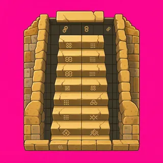 stairs upward, damaged