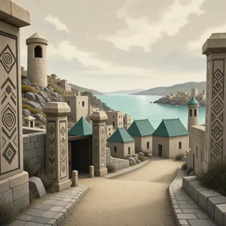 settlement entrance at daylight