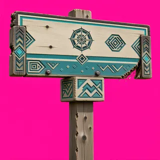 damaged wayfinding sign without text