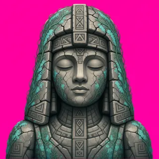 overgrown statue